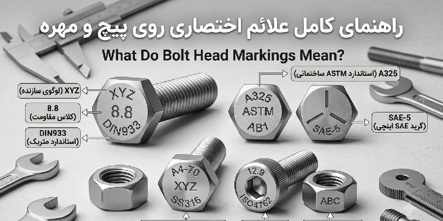 نوشته ها و علائم اختصاری روی پیچ و مهره چه معنایی دارند