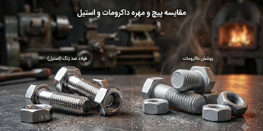 مقایسه پیچ و مهره داکرومات و استیل