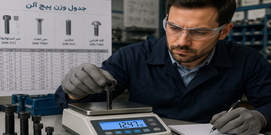جدول وزن پیچ آلن