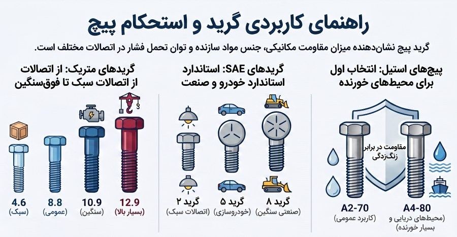 گریدهای پیچ