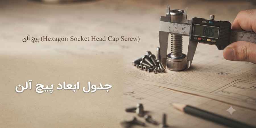 جدول ابعاد پیچ آلن